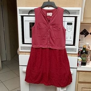 Saturday Sunday - Anthropology Maroon garden party dress with pockets